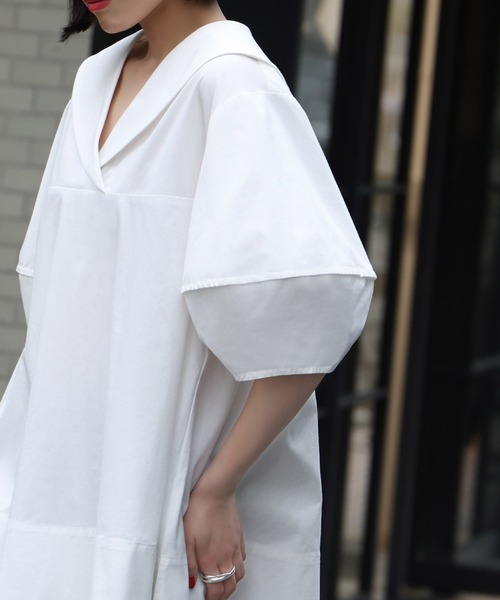 「ELFRANK」 半袖ブラウス FREE オフホワイト レディース_画像5