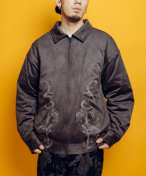 Subciety（サブサエティ） ブルゾン アウター Padded suede swing top