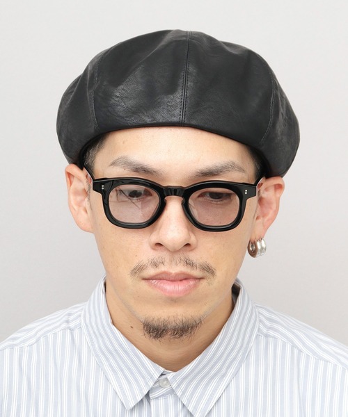 Ruben 帽子 ベレー帽 レザー調 ボリューム ベレー帽 メンズ レディース