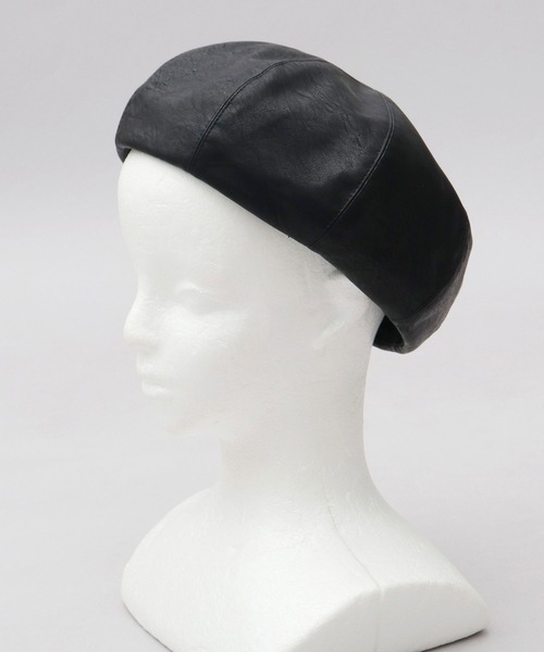 Ruben 帽子 ベレー帽 レザー調 ボリューム ベレー帽 メンズ レディース