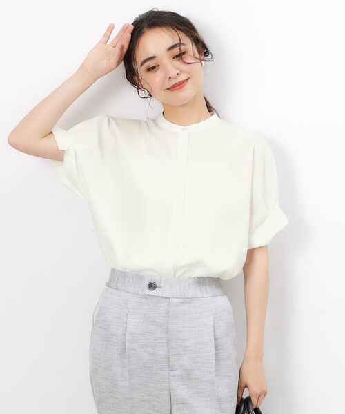 「OPAQUE.CLIP」 半袖ブラウス 38 ホワイト レディース_画像3