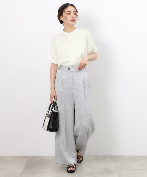 「OPAQUE.CLIP」 半袖ブラウス 38 ホワイト レディース_画像4