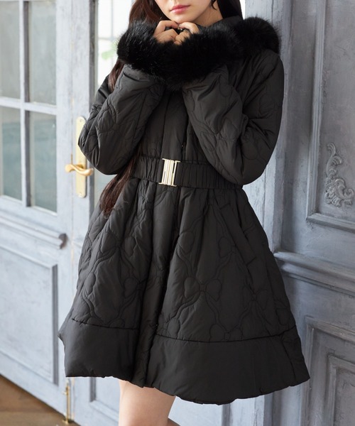 Suyunn ダウンコート ダウンジャケット 取り外し可能なファー＆ベルト