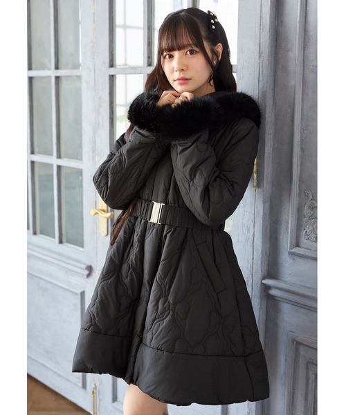 Suyunn ダウンコート ダウンジャケット 取り外し可能なファー＆ベルト