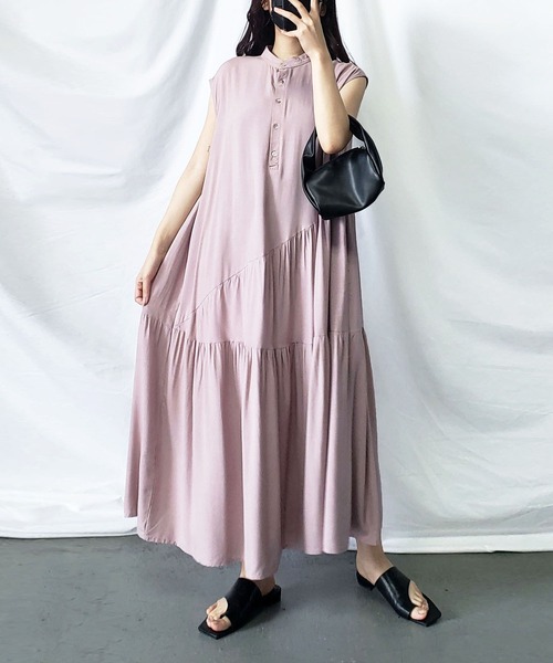 「me+em select」 ノースリーブワンピース FREE モカ レディース_画像3