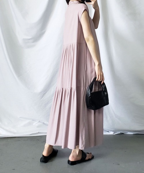 「me+em select」 ノースリーブワンピース FREE モカ レディース_画像6