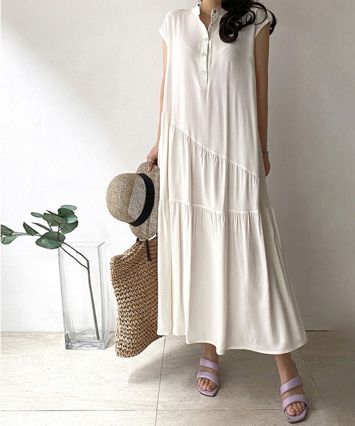 「me+em select」 ノースリーブワンピース FREE モカ レディース_画像7