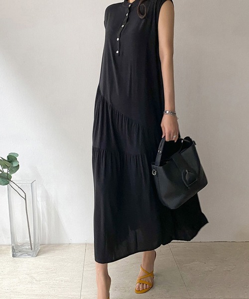 「me+em select」 ノースリーブワンピース FREE モカ レディース_画像9