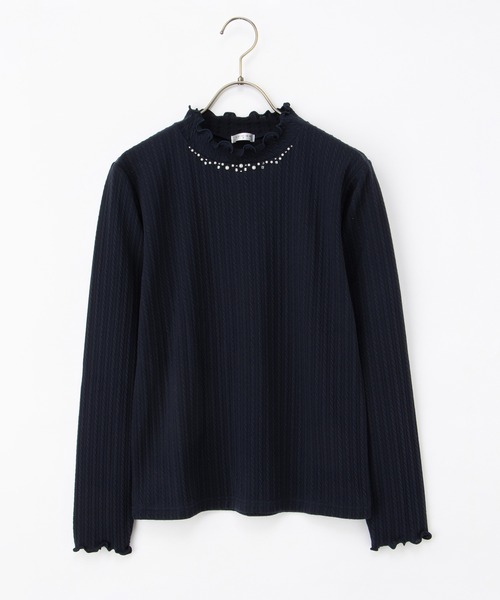 Honeys（ハニーズ） tシャツ ビジュー付ハイネック レディース