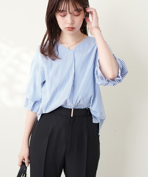 「natural couture」 7分袖ブラウス FREE ラベンダー レディース_画像5