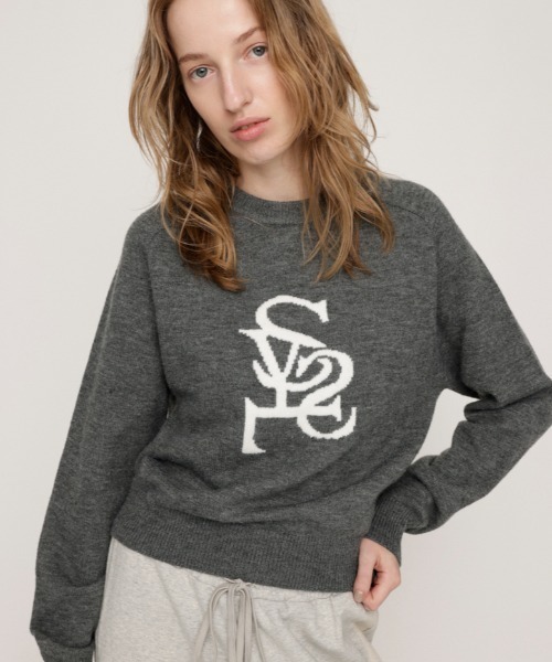 SLY（スライ） ニット セーター LOGO JQ KNIT TOPS ロゴ ジャガード