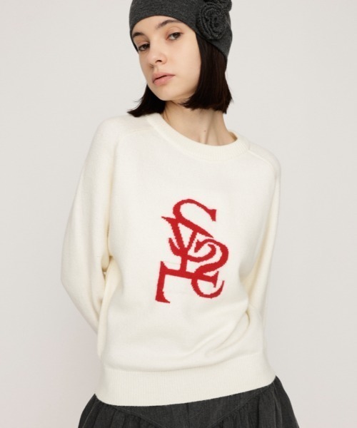 SLY（スライ） ニット セーター LOGO JQ KNIT TOPS ロゴ ジャガード
