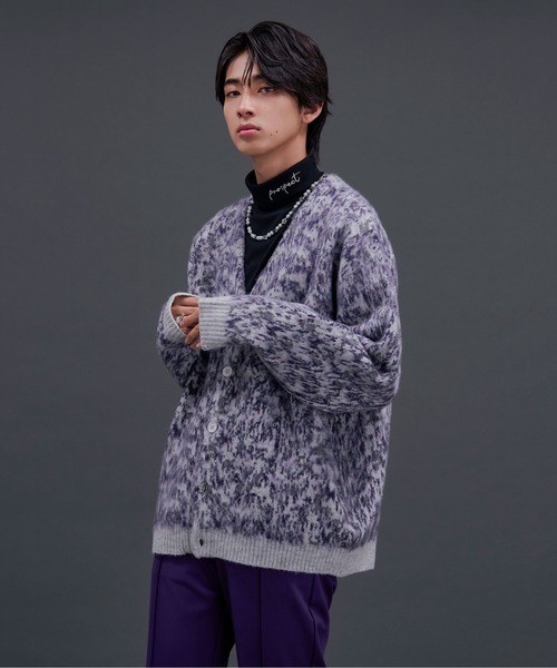 「Ellno Loset」 ニットカーディガン SMALL グレー メンズ_画像4