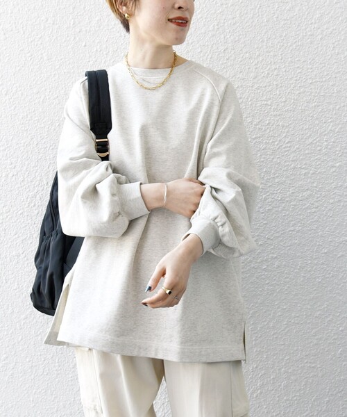 「SHIPS any」 スウェットカットソー ONE SIZE ライトグレー レディース_画像3