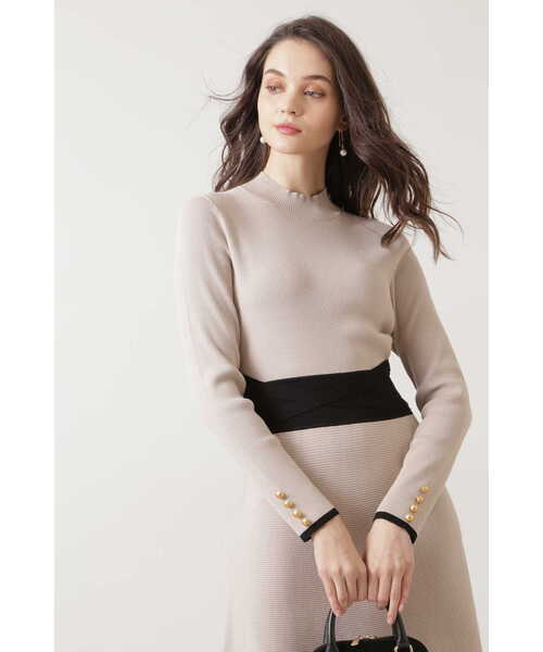 「PINKY&DIANNE」 ニットワンピース 38 ベージュ レディース_画像4