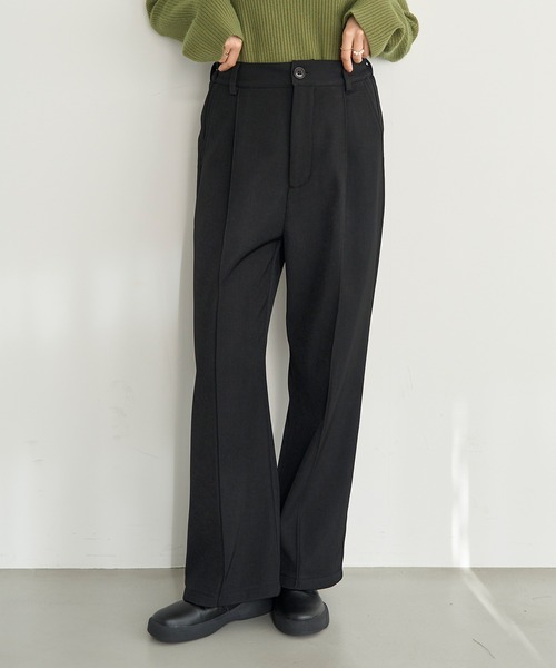 mil（ミル） パンツ 裏ボア センタータックセミワイドパンツ「585115