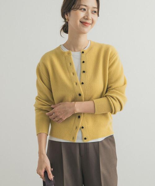 URBAN RESEARCH DOORS ウールサテン釦クルーネックカーディガン URBAN RESEARCH DOORS（アーバンリサーチドアーズ） カーディガン