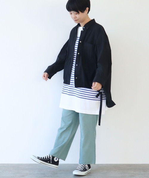 「yuni」 イージーパンツ FREE ブルーグリーン レディース_画像2