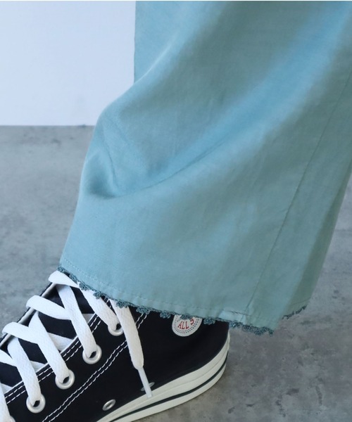 「yuni」 イージーパンツ FREE ブルーグリーン レディース_画像4