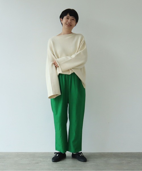 「yuni」 イージーパンツ FREE ブルーグリーン レディース_画像5