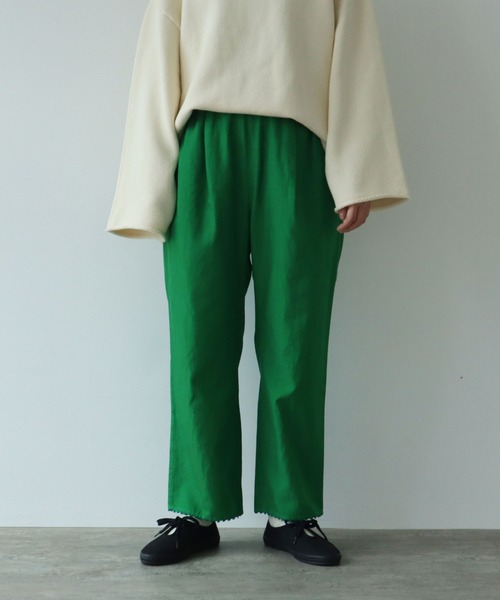 「yuni」 イージーパンツ FREE ブルーグリーン レディース_画像6
