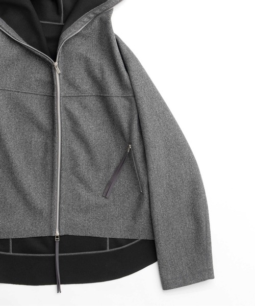 「MAISON SPECIAL」 ジップアップパーカー FREE ブラック レディース_画像3