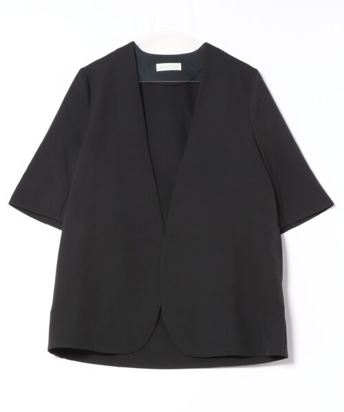 ビューティーアンドユース　ノーカラー半袖ジャケット　新品未使用　M antiqua（アンティカ） ジャケット ノーカラージャケット 半袖