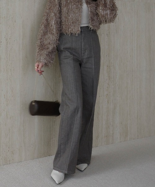 [新品・タグ付き]anuans ストレートデニム Slim straight denim/スリムストレートデニム（デニムパンツ）｜anuans