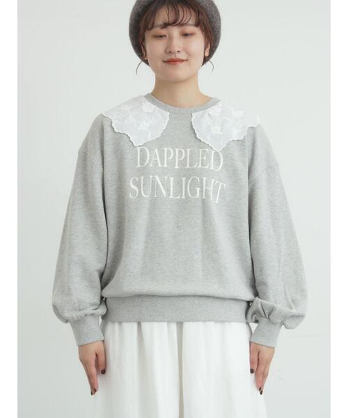 Samansa Mos2（サマンサモスモス） tシャツ 裏毛3Dレース襟付き