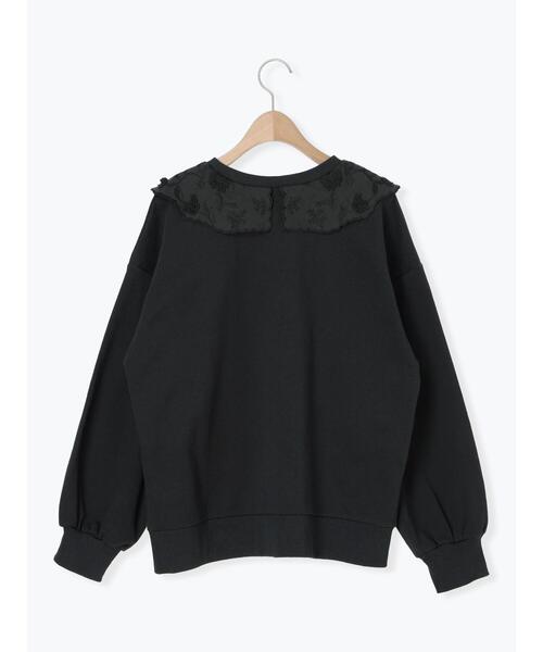 Samansa Mos2（サマンサモスモス） tシャツ 裏毛3Dレース襟付き