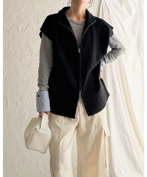 ベスト/ジレ willfully  double face shaggy knit vest WILLFULLY（ウィルフリー）の「multi way shaggy knit vest（ベスト