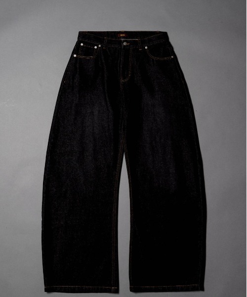 CIVVY ワイドデニムパンツ　ブラック　M CIVVY. ジーンズ Double Pocket Wide denim Pants - ダブルポケット