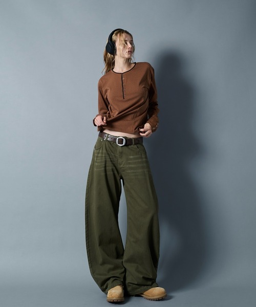 CIVVY. ダブルポケットワイドデニムパンツ ブルー Lサイズ CIVVY. ワイドパンツ ジーンズ Double Pocket Wide denim Pants