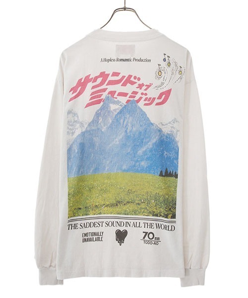 「EMOTIONALLY UNAVAILABLE」 長袖Tシャツ L ホワイト メンズ_画像3