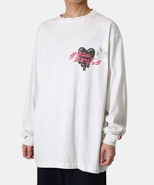 「EMOTIONALLY UNAVAILABLE」 長袖Tシャツ L ホワイト メンズ_画像8