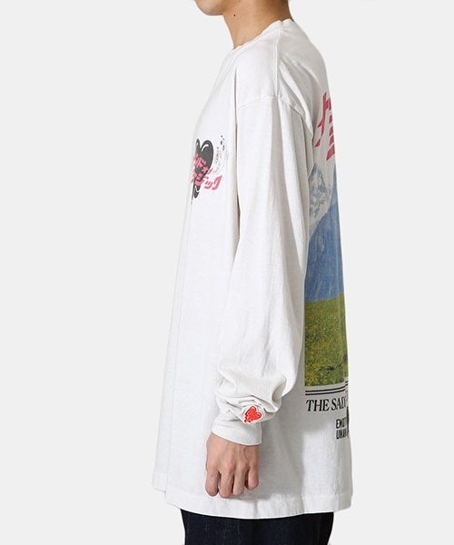 「EMOTIONALLY UNAVAILABLE」 長袖Tシャツ L ホワイト メンズ_画像9