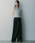ワイドパンツ パンツ ウールブレンド ラップパ...の詳細画像4