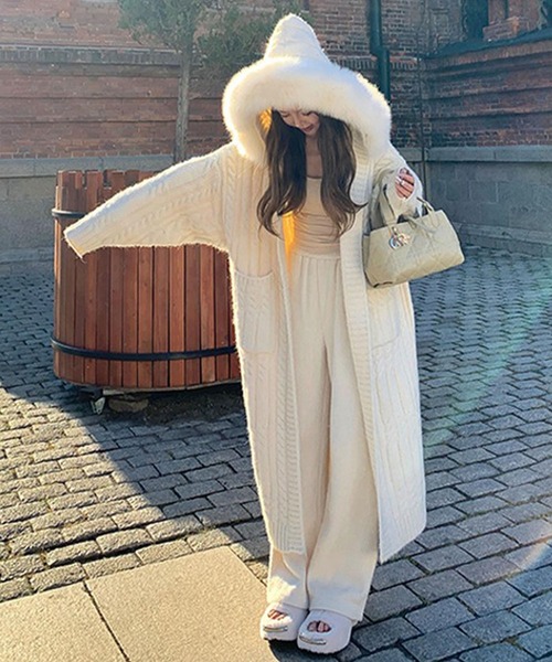 「meJane」 ニットカーディガン FREE アイボリー レディース_画像2