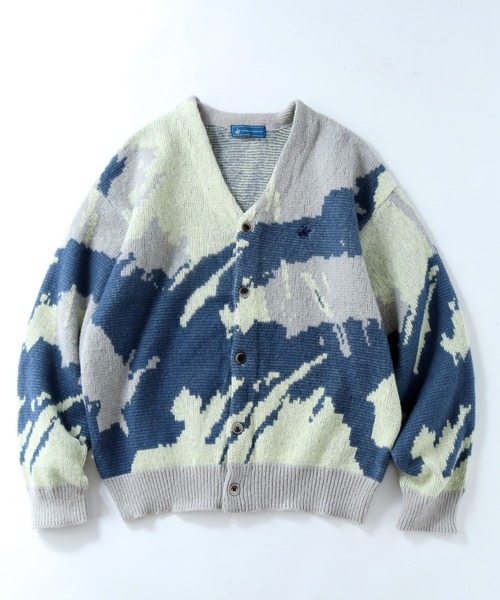 「BEVERLY HILLS POLO CLUB」 ニットカーディガン LL パープル系その他 メンズ_画像4