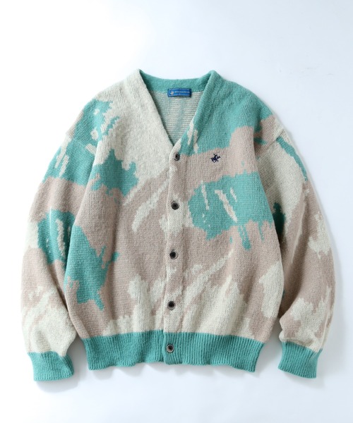 「BEVERLY HILLS POLO CLUB」 ニットカーディガン LL パープル系その他 メンズ_画像8