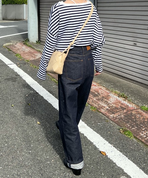 「hinari」 デニムパンツ MEDIUM ネイビー レディース_画像8