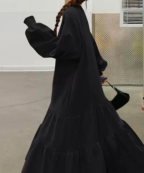 「CADBURY」 長袖ワンピース LARGE イエロー レディース_画像3