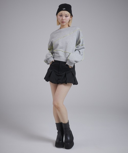 「ENVYM」 スウェットカットソー FREE ブラック レディース_画像3