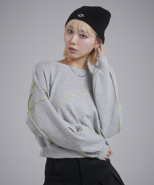 「ENVYM」 スウェットカットソー FREE ブラック レディース_画像7