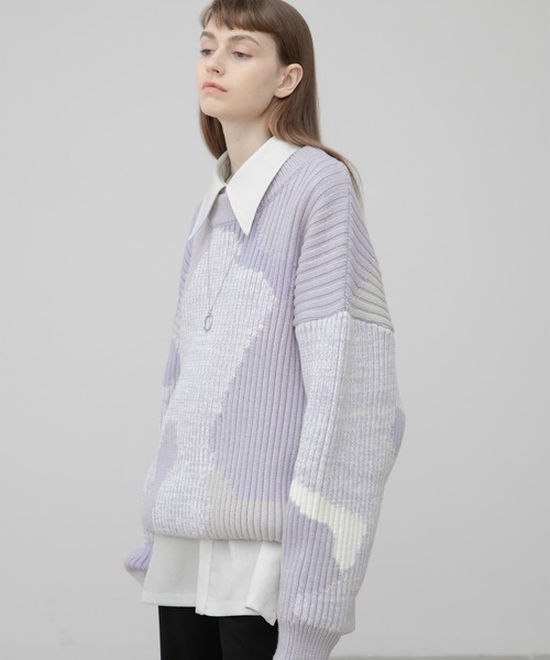 「EKCOOKIES」 長袖ニット S パープル レディース_画像3