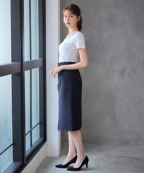 「12Twelve Agenda」 ロングスカート M ネイビー レディース_画像8