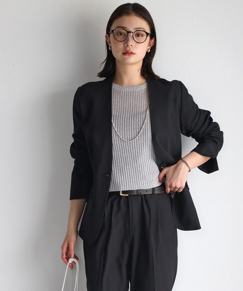 「RIRIYANO」 セットアップ 9号 ネイビー レディース_画像2