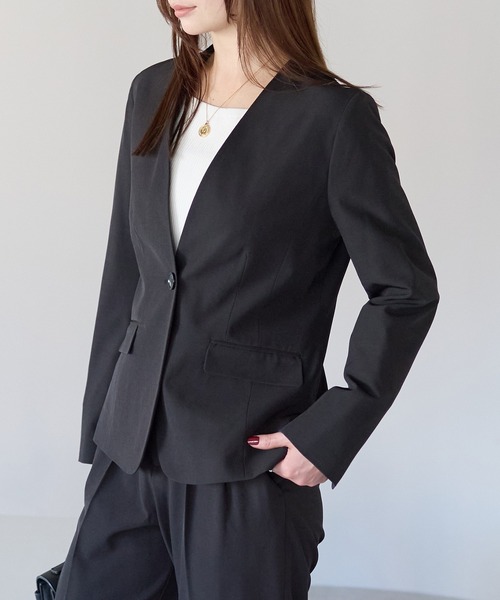 「RIRIYANO」 セットアップ 9号 ネイビー レディース_画像4