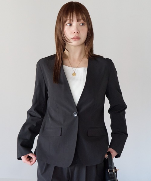 「RIRIYANO」 セットアップ 9号 ネイビー レディース_画像6