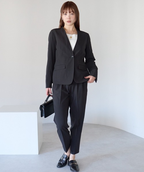 「RIRIYANO」 セットアップ 9号 ネイビー レディース_画像7